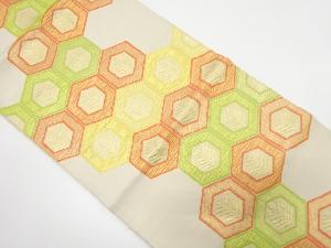 アンティーク　亀甲繋ぎに若松模様織り出し袋帯（着用可）